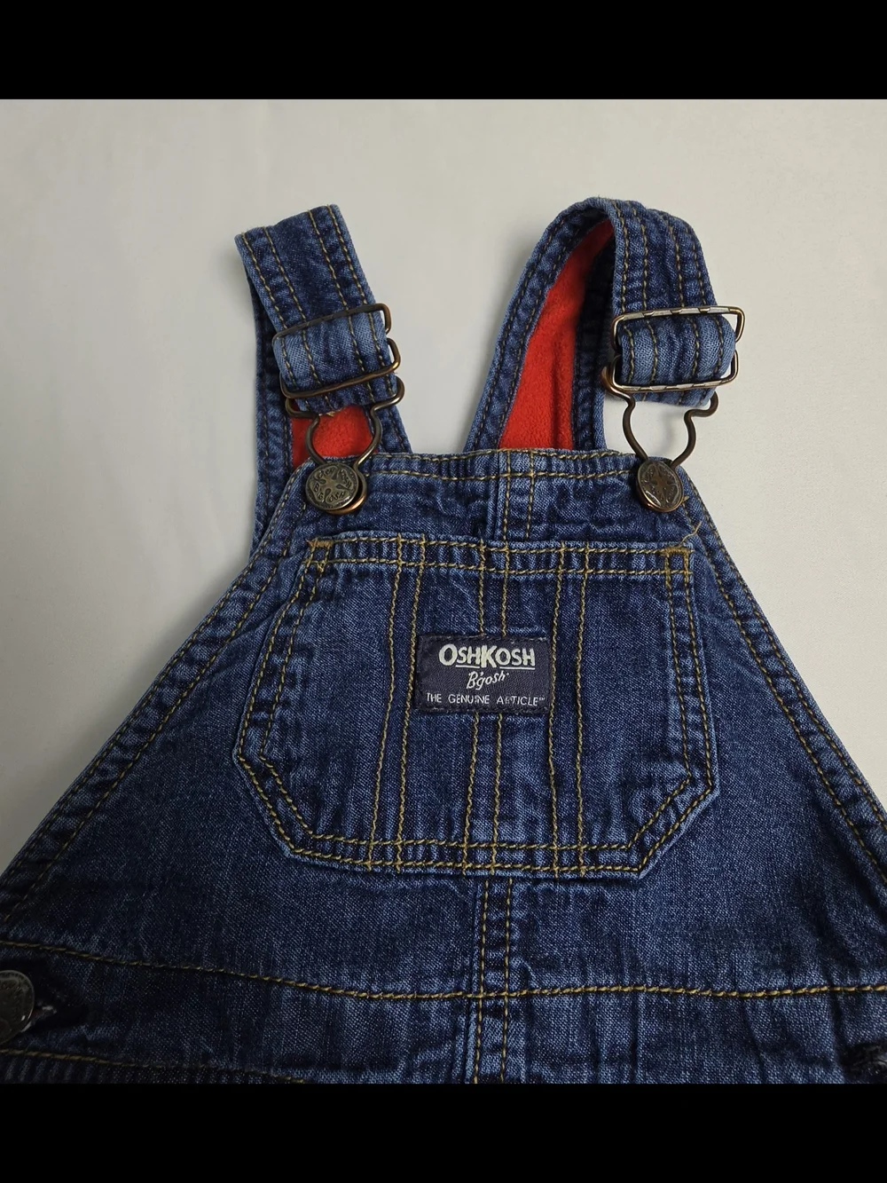 OshKosh B'gosh 12M Lined Denim Overalls Baby Insulated Winter Bib Snow Pants